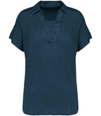 Spasso Ladies Linen Polo Shirt