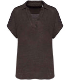 Spasso Ladies Linen Polo Shirt