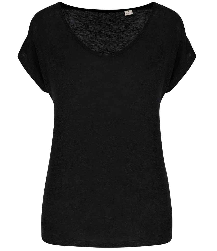 Spasso Ladies V Neck Linen T