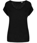 Spasso Ladies V Neck Linen T
