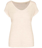Spasso Ladies V Neck Linen T