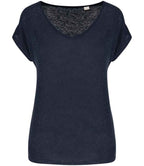 Spasso Ladies V Neck Linen T