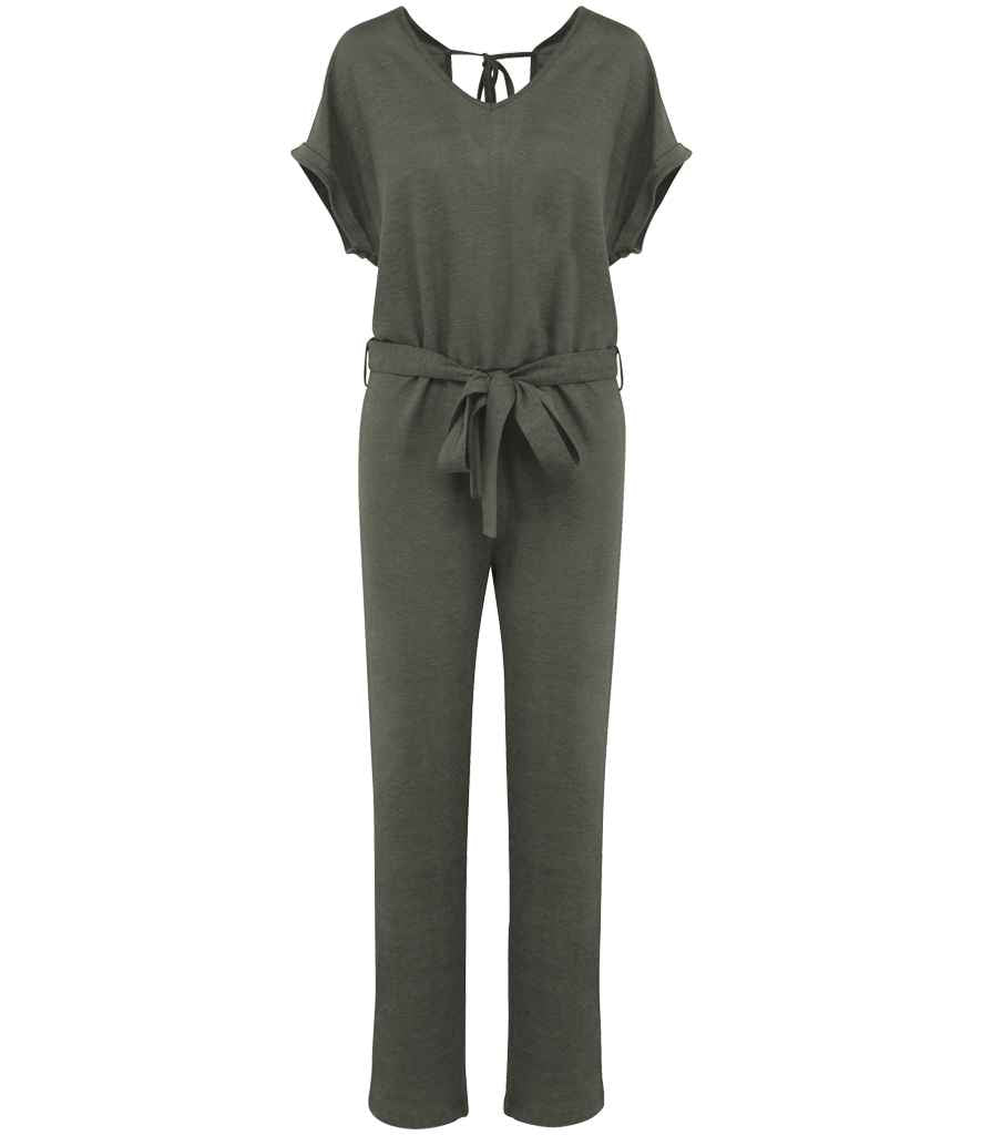 Spasso Lds. Eco-Friendly Linen Knit S/S Jumpsuit