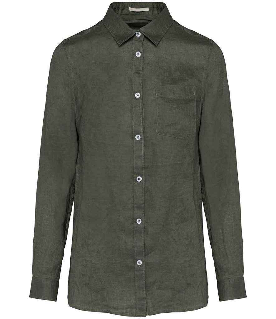 Spasso Lds L/S Linen Shirt