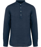 Spasso Linen Wshd. Mao Collar Shirt