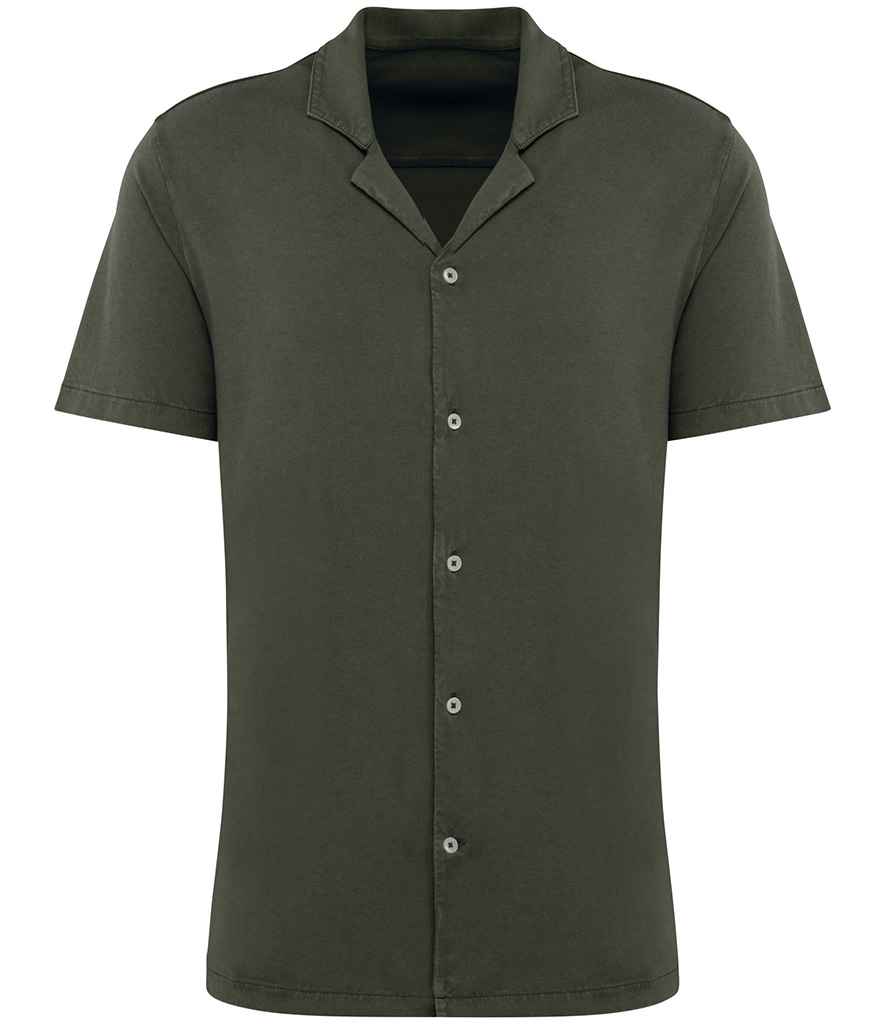 Spasso Jersey S/S Bowling Collar Shirt