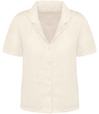 Spasso Lds. Eco-F. Linen Bowling Clr. S/S Shirt