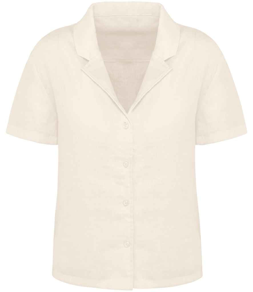 Spasso Lds. Eco-F. Linen Bowling Clr. S/S Shirt