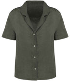 Spasso Lds. Eco-F. Linen Bowling Clr. S/S Shirt